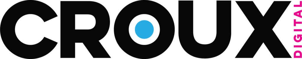 Croux Digital Agency Logo in Black with Digital in Pink